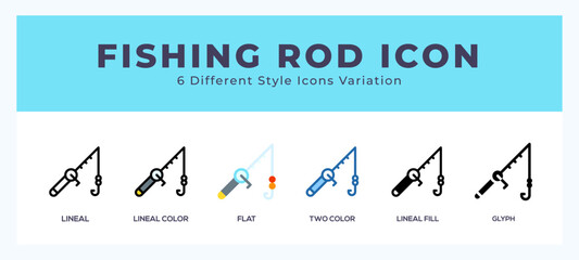 Fishing rod icon for websites and apps. vector illustration