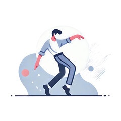 Illustration of a person dancing in the air
