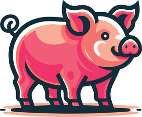 Fototapeta premium Pig design silhouette vector art work EPS file, Generator AI