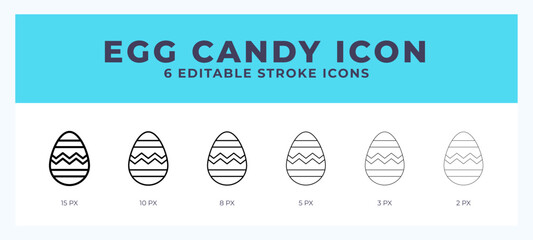Easter candy icon. Outline. Lineal icon symbol vector. Black outline.
