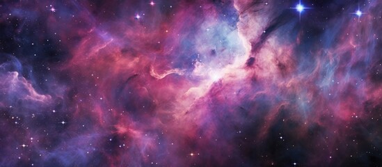 Naklejka premium Cosmic Nebula with Star Clusters and Gas Clouds