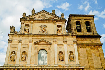 Mesagne, chiese e dettagli dell'architettura religiosa  barocca, Brindisi, Puglia. Italia