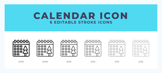 Calendar lineal icon symbol vector. Black outline for web. App. Presentation and more.