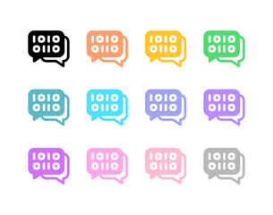 Editable binary language, message vector icon. AI technology, artificial intelligence, computer. Part of a big icon set family. Perfect for web and app interfaces, presentations, infographics, etc