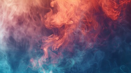 Fototapeta premium Colorful smoke isolated on black background