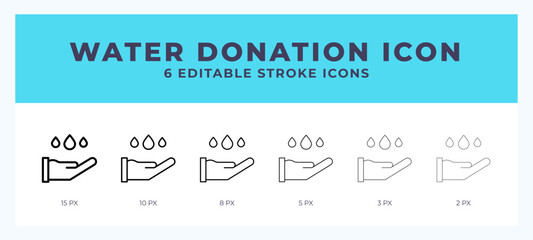 Water donation line icon. For web. And mobile app. Vector illustration.