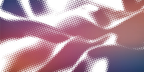 Abstract halftone flowing wavy gradient dots shape isolated on transparent background.