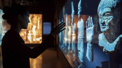 Interactive Museum Exhibit Visitors at a D museum interact with D projections of artifacts that tell their history when touched The hands of visitors trigger animations and sou
