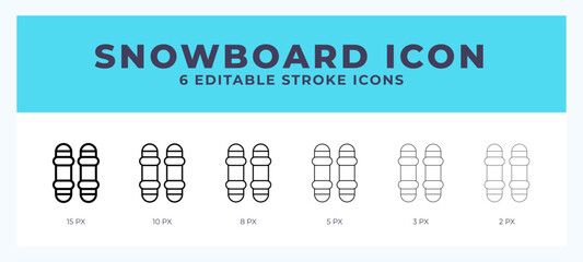 Snowboard icon vector illustration. With editable stroke for web. App and more.