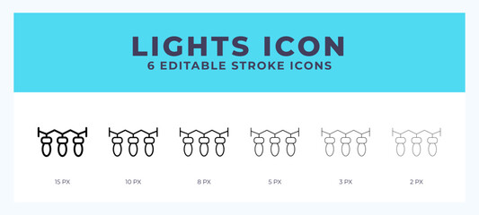 Lights line icon vector illustration in trendy style.