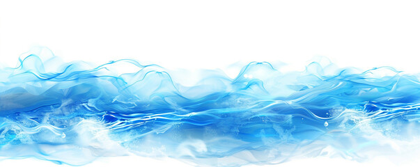 Abstract blue water wave background, white background