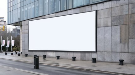 Large billboard advertisement mockup on modern building exterior