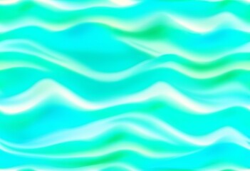 Fototapeta premium A close-up of a fabric with a wavy stripe pattern in a sea green color