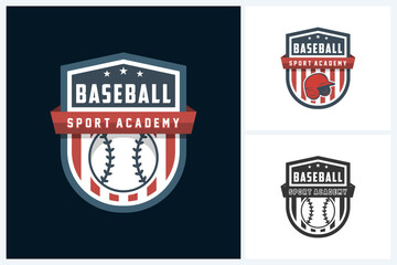 Obraz premium Baseball logo sport, team identity, baseball tournament logo vector illustration template