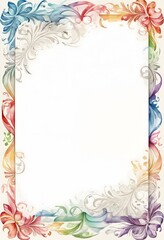 Design Vorlage Rahmen mit Freifl&auml;che f&uuml;r Text Bunte Ornamente