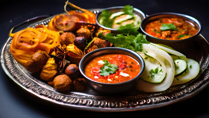 food, cuisine, dinner, meal, indian, traditional, curry, lunch, indian food, india, restaurant, chicken, dish, delicious, plate, asian, spicy, vegetable, fresh, masala, vegetarian, top view, meat, 