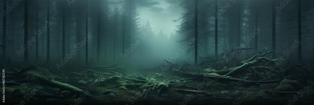 Wall mural Foggy Forest Material Structure Background - Generative AI