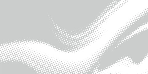 Abstract dotted halftone waves collection. Black and grey digital wavy dot, twisted wave line and halftone gradient pattern.