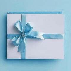 rendered photo of blue invitation template with copy space made with generative AI