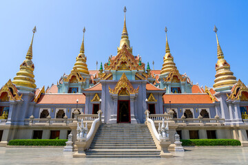 Ubosot of Wat Phra Mahathat Chedi Phakdi Prakat, a beautiful temple near the sea in Prachuap Khiri Khan Province.