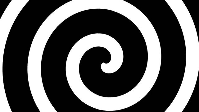 16 seconds of  slow hypnotic spinning clockwise spiral black white monochrome hd video 1920 1080 animation, design, animated, mesmerizing
