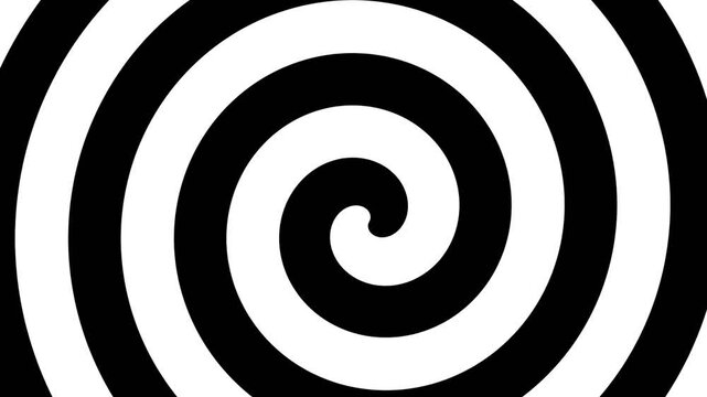 16 seconds slow spinning clockwise black white monochrome spiral hypnotic HD video 1920 1080  animation animated motion graphics 