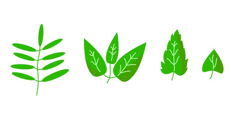 Green  leaves, vegan, natural design, eco concept.