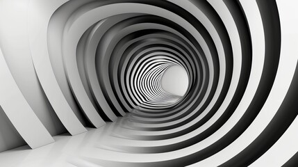 Obraz premium Black And White Spiral Tunnel