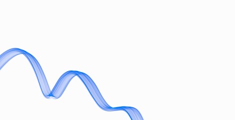 abstract blue flowing wave futuristic lines isolated on white background