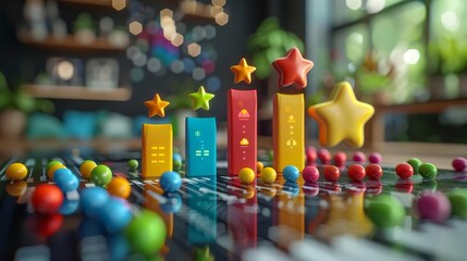 Eye-catching customer satisfaction infographic with colorful charts and compelling content, high resolution and modern