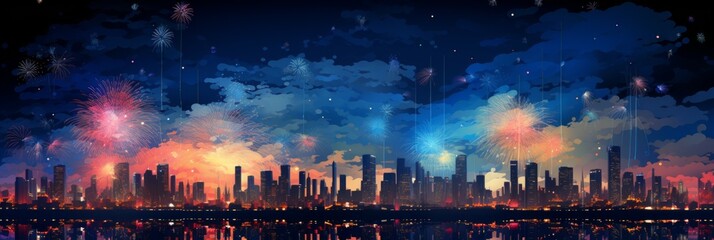 Fototapeta premium Fireworks Material Structure Background - Generative AI