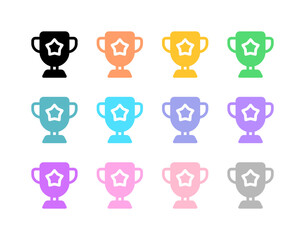 Editable winning trophy vector icon. Video game, game elements. Part of a big icon set family. Perfect for web and app interfaces, presentations, infographics, etc