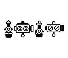 carburetor car engine icon symbol sign vector design black white color simple modern illustration set isolated