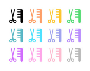 Editable scissors and comb, grooming vector icon. Veterinary, animal, pet care, pet shop. Part of a big icon set family. Perfect for web and app interfaces, presentations, infographics, etc