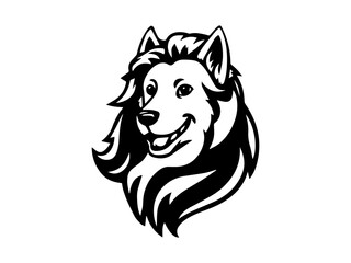 Detailed Black and White Line Art Illustration of a Dog's Face. Intricate and Realistic Canine Portrait Capturing the Essence of Animal Features with Hand-Drawn Precision for Artistic and Monochrome 