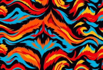 An abstract wave pattern in shades of blue and white