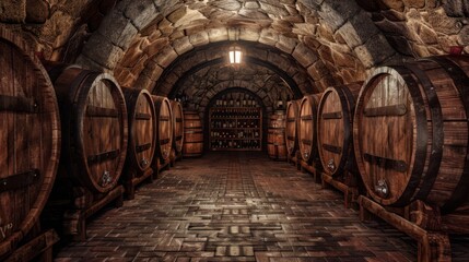 The Wine Cellar with Barrels
