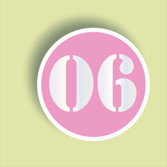 Round tag number with pink background