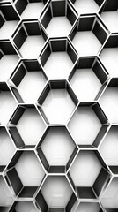 Fototapeta premium Hexagonal Patterns Material Structure Background - Generative AI
