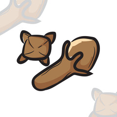 Hand-drawn illustration of colored clove icon, vegetable vector