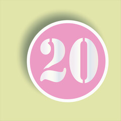 Round tag number with pink background