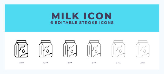 Milk lineal icon symbol vector. Black outline for web. App. Presentation and more.
