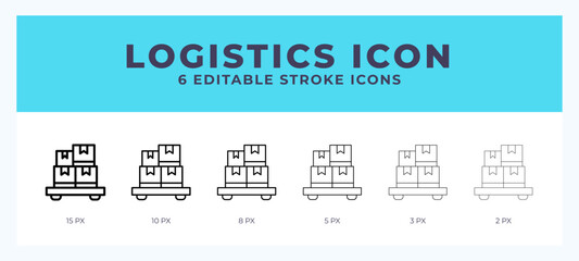 Logistics lineal icon symbol vector. Black outline for web. App. Presentation and more.