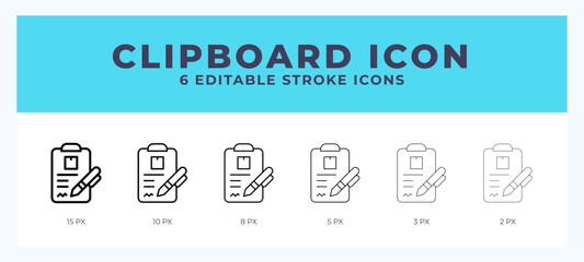 Clipboard line icon vector illustration in trendy style.