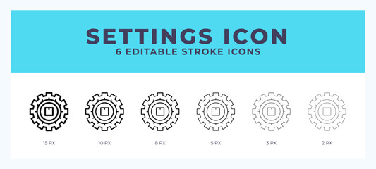 Settings icon vector illustration. With editable stroke for web. App and more.