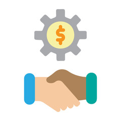 Partnership Handshake Vector Flat Icon Design