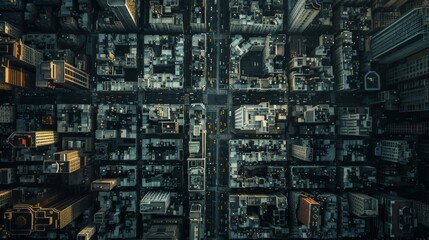 Aerial View of a Dense Urban Cityscape
