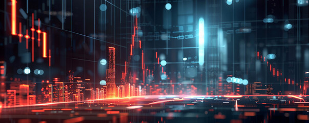 Obraz premium Computer-generated stock charts for digital currency and exchange that are used to display financial and economic data