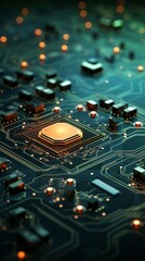 Obraz premium Circuit Board Material Structure Background - Generative AI