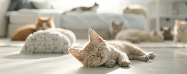 A charming advertisement for a new line of pet products, featuring pets interacting with the products in playful and heartwarming scenes, with close-ups of the products and a focus on quality and pet